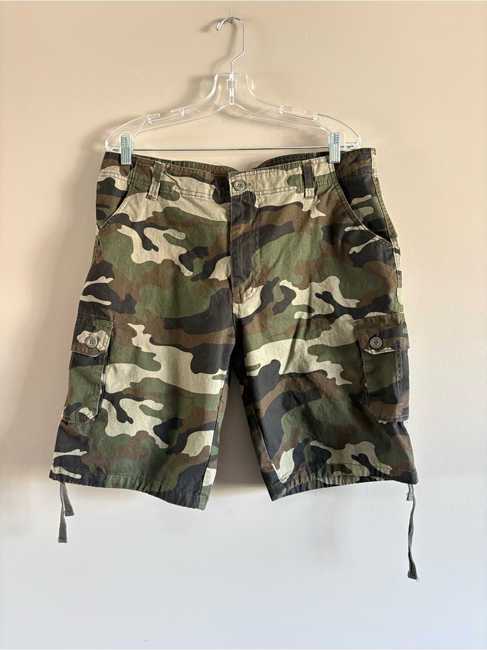 Men's Camo Cargo Shorts - Green Camouflage